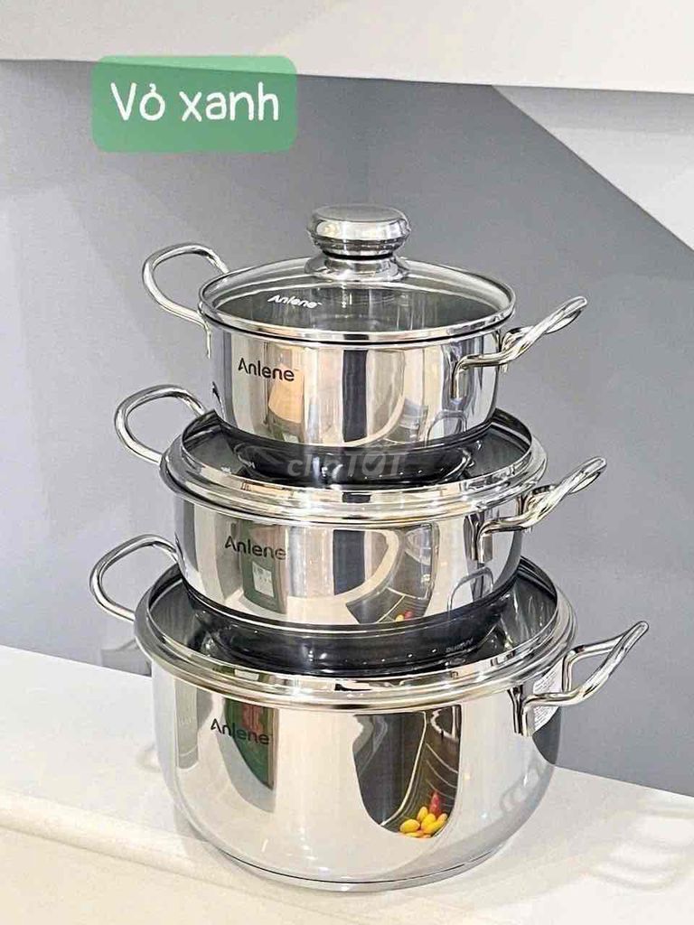Bộ nồi Anlene Inox Bạc Mọi bếp. Mua bán Dụng cụ nhà bếp tại Thành phố Huế Thừa Thiên Huế được đăng bởi gia dụng Huế hình 1