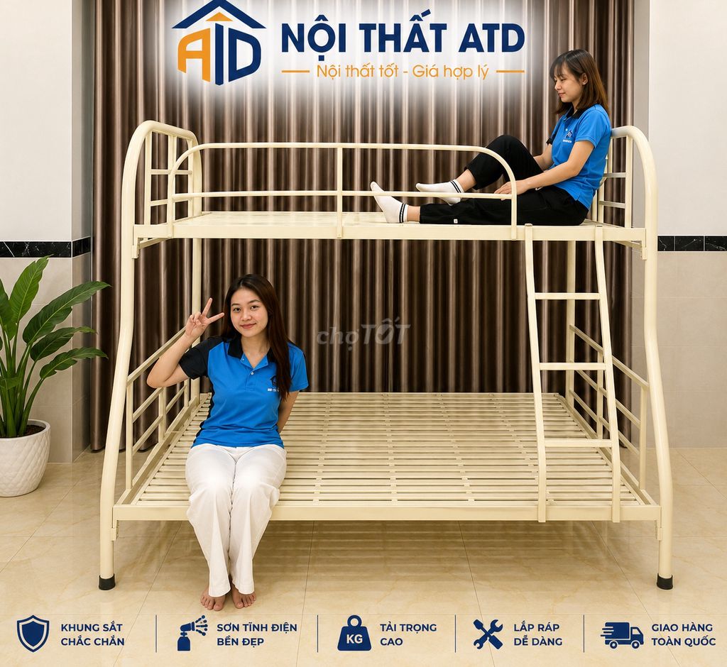 Giường tầng<Giường tầng<Giường tầng<Giường tầng<. Mua bán Giường, chăn ga gối nệm tại Huyện Cần Giuộc Long An được đăng bởi  nội thất hcm hình 1