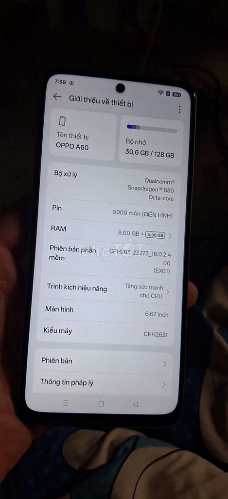 OPPO A60 128GB Đen. Mua bán Điện thoại tại Quận 10 Tp Hồ Chí Minh được đăng bởi  THU MUA LAPTOP Duc Tuan hình 1