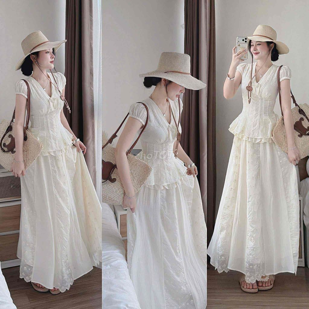 Đầm nữ vải size S màu Trắng. Mua bán Quần áo tại Huyện Châu Đức Bà Rịa - Vũng Tàu được đăng bởi Phượng Khánh hình 1