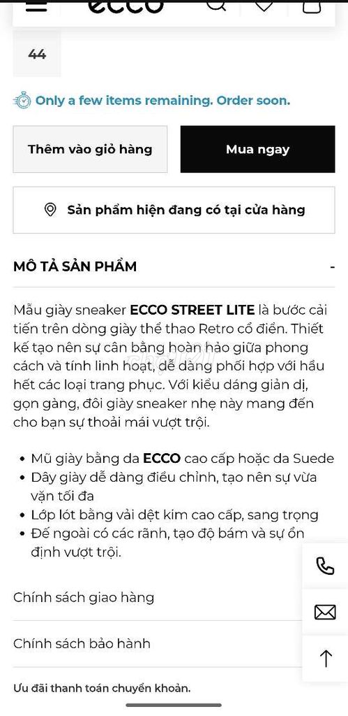 THANH LÝ GIÀY NAM HIỆU ECCO SIZE 42 CÒN MỚI 100%