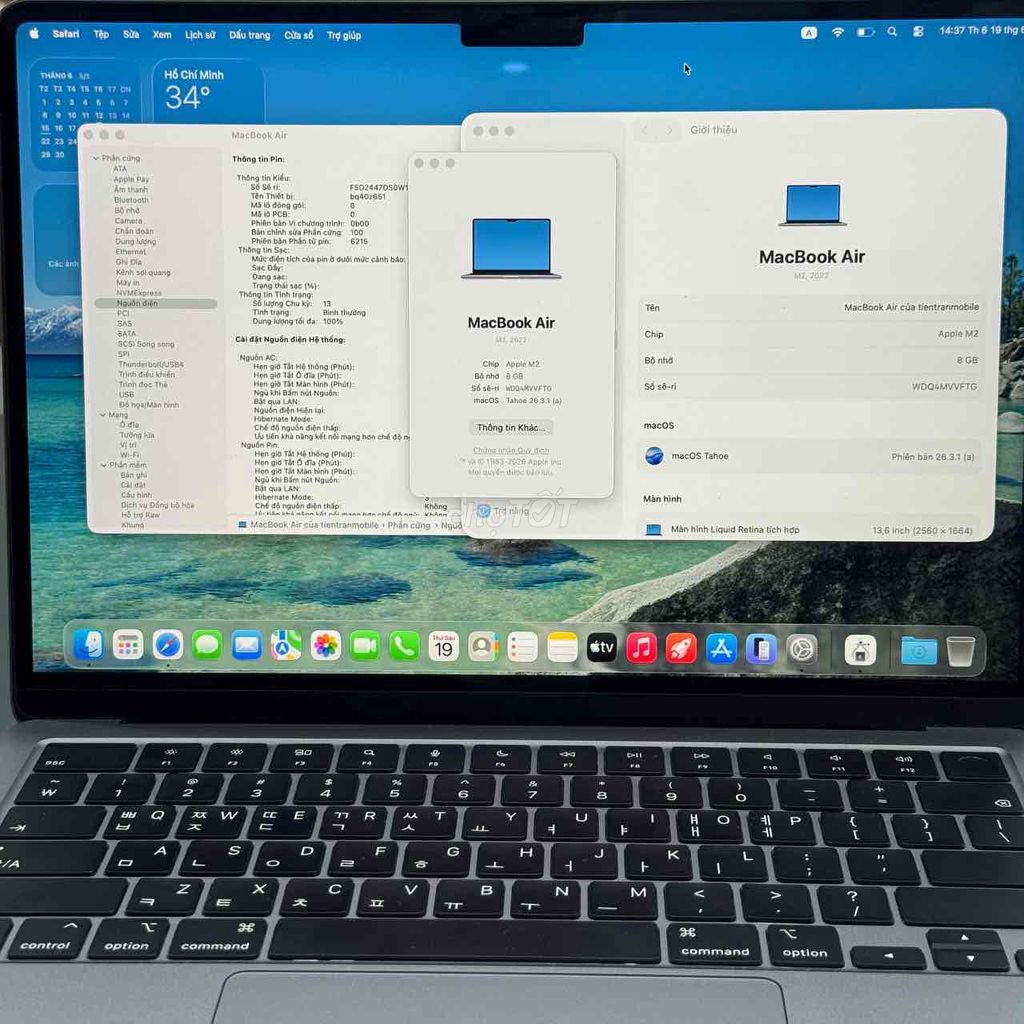 Apple Macbook Air M2 13 inch 8GB/512GB Hàn Quốc. Mua bán Laptop tại Quận 5 Tp Hồ Chí Minh được đăng bởi Tú Quyên hình 1