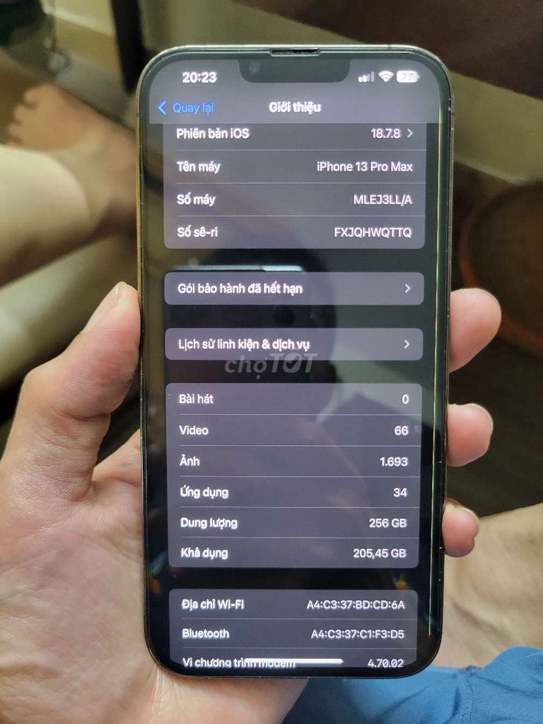 Apple iPhone 13 Pro Max 256GB Xám Sọc sát mép. Mua bán Điện thoại tại Quận Hà Đông Hà Nội được đăng bởi Hà Đông hình 1