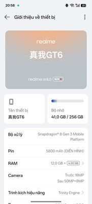 Realme GT6 256GB Trắng 12GB Snapdragon 8 Gen 3