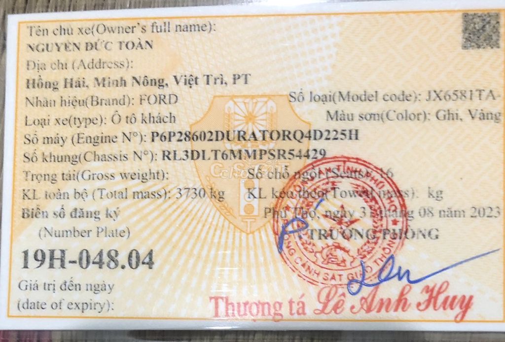 Ford Transit 2023 Tiêu chuẩn - 110000 km. Mua bán Ô tô tại Thành phố Việt Trì Phú Thọ được đăng bởi Nguyễn Đức Toàn hình 5