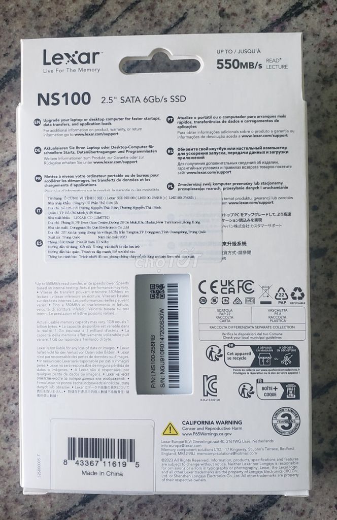 SSD Lexar NS100 256G Box bảo hành 36 tháng bán
