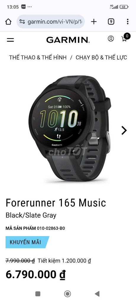 Cần bán Đồng hồ thông minh Garmin Forerunner 165