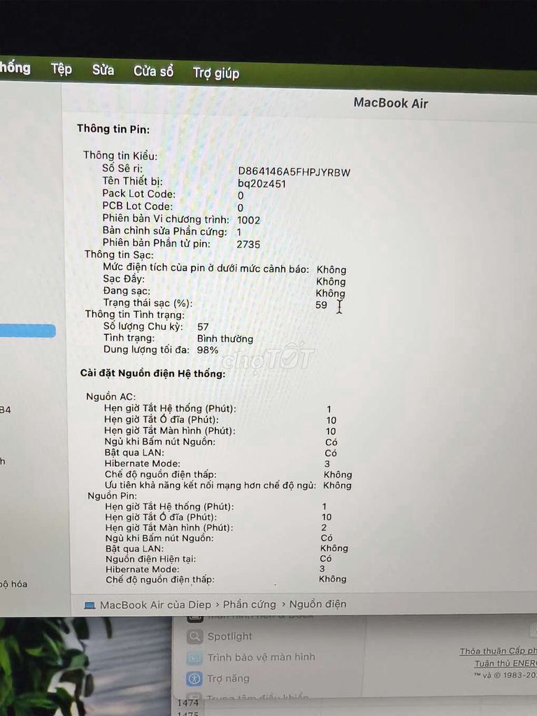 Bán Macbook M1 fullbox, còn bảo hành. Mua bán Laptop tại Thành phố Biên Hòa Đồng Nai được đăng bởi Minh Hoan hình 1