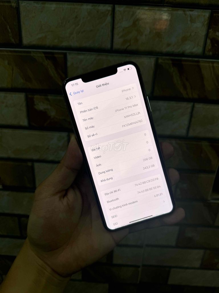 Cần Bán IPhone 11 Promax 256G Zin All Pin 87%