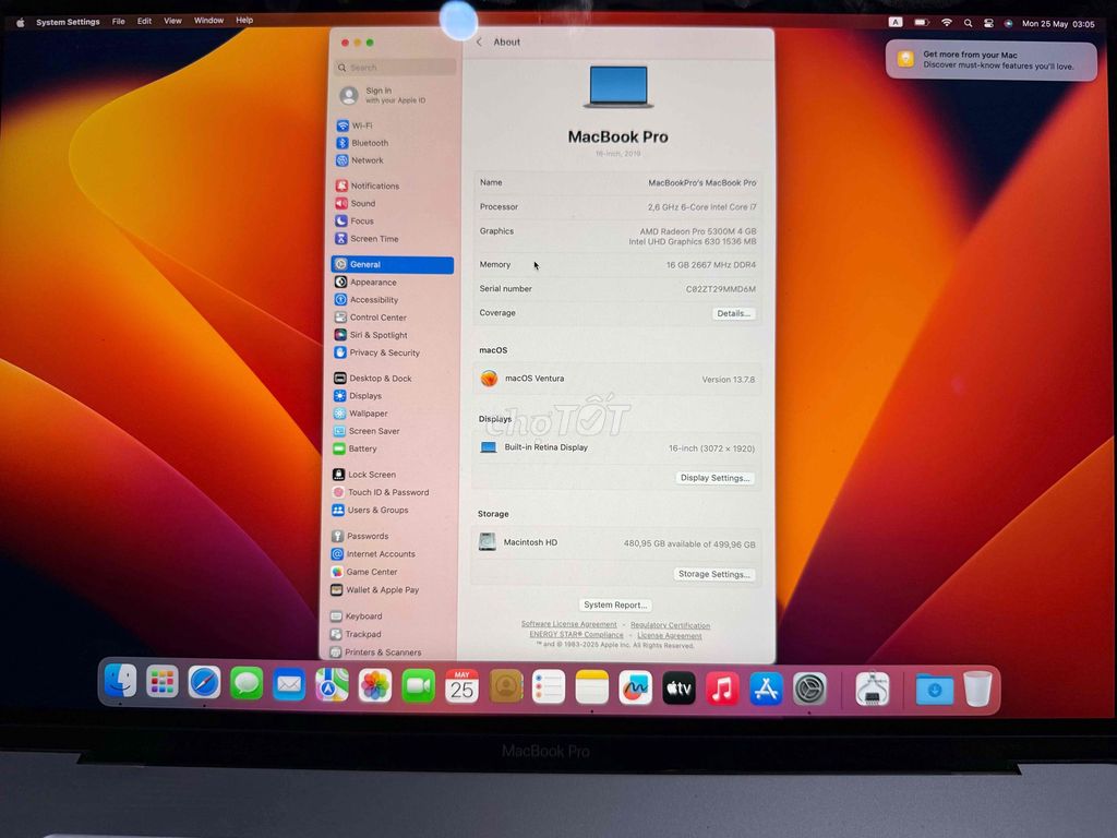 Apple Macbook Pro 2019 i7 16GB/512GB 16 inch. Mua bán Laptop tại Quận 10 Tp Hồ Chí Minh được đăng bởi Jay Lee hình 1