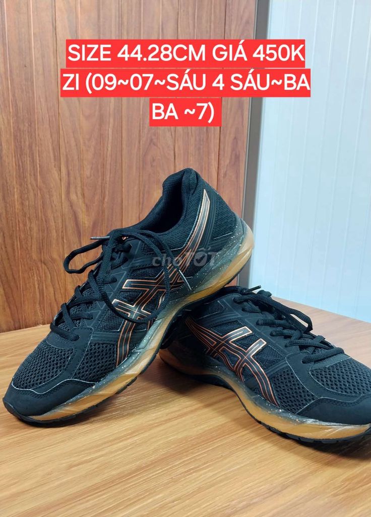 GIÀY  ASIC SIZE 44 CHÂN 28CM ,ĐỘ MỚI CAO GIÁ 450K