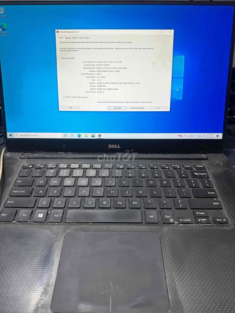 Dell XPS i7 6700HQ 8GB/256GB VGA 960m. Mua bán Laptop tại Quận 12 Tp Hồ Chí Minh được đăng bởi HoàngNhân hình 1