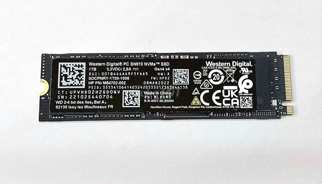 SSD 1TB WD SN810 Nvme Gen4 x4 2280