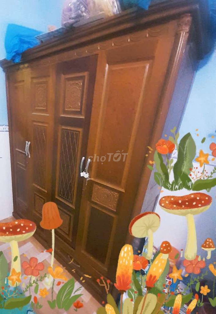 Tủ quần áo gỗ nâu 1m7x2m. Mua bán Tủ, kệ gia đình tại Huyện Cần Giuộc Long An được đăng bởi tran hậu  hình 1