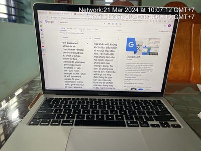 Macbook Air M1 8GB 256GB 13.3" màu bạc mới 99%
