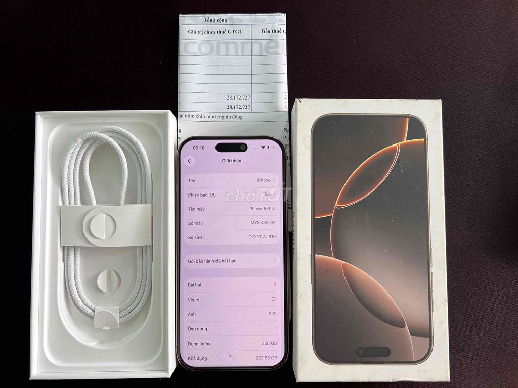 iPhone 16 Pro 256GB titan sa mạc pin 89. Mua bán Điện thoại tại Thị xã Bình Long Bình Phước được đăng bởi Lê Quang Minh hình 1