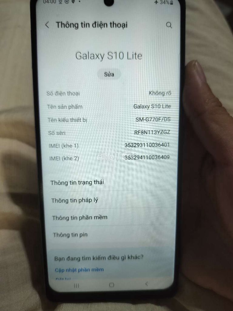 Samsung Galaxy S10 Lite Xanh Đã sử dụng. Mua bán Điện thoại tại Quận Nam Từ Liêm Hà Nội được đăng bởi Như Tâm hình 1