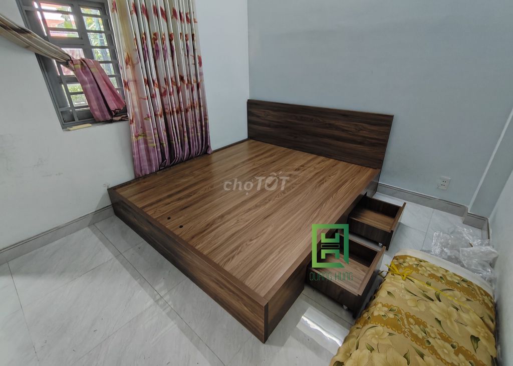 Giường ngủ gỗ MDF vân gỗ=GIƯỜNG MDF GIÁ RẺ= GIƯỜNG. Mua bán Giường, chăn ga gối nệm tại Quận Bình Thạnh Tp Hồ Chí Minh được đăng bởi Nội Thất Quang Hùng TD hình 1