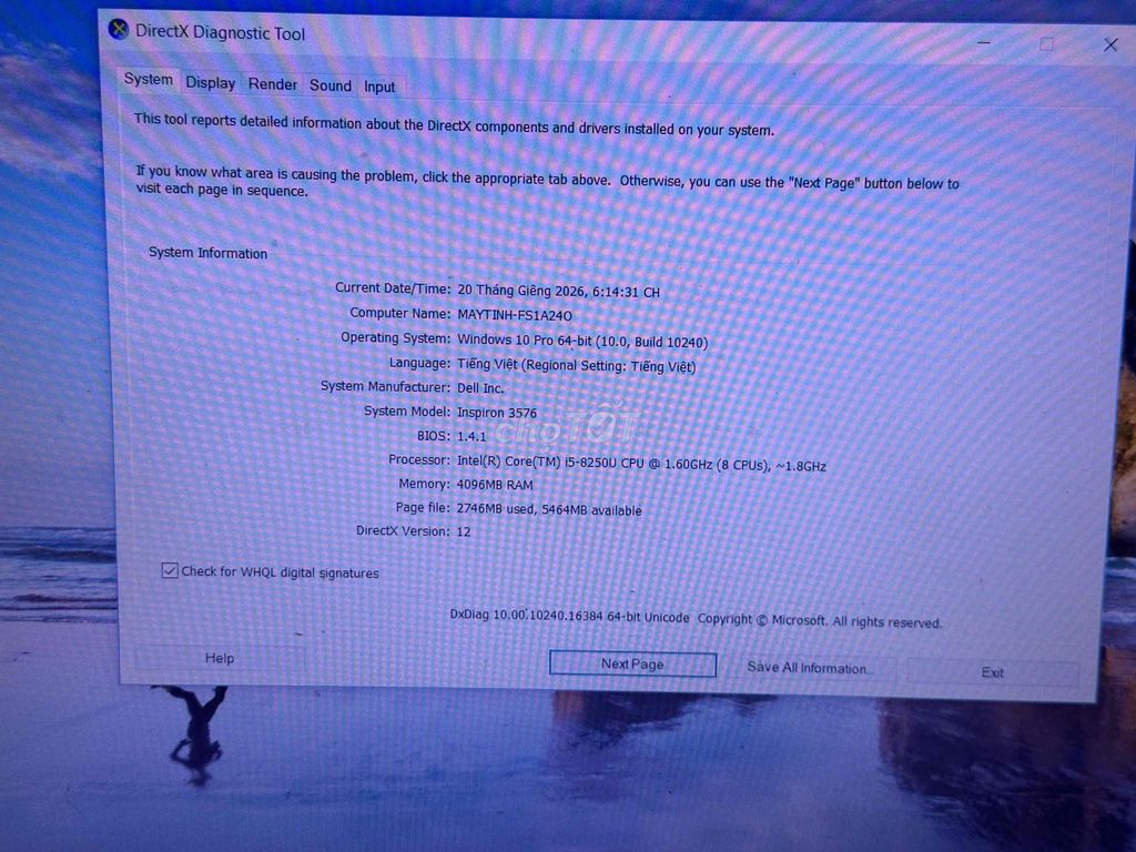 Dell Inspiron 5100 i5-8250U đời cao giá rẻ. Mua bán Laptop tại Quận 12 Tp Hồ Chí Minh được đăng bởi A phương  hình 1