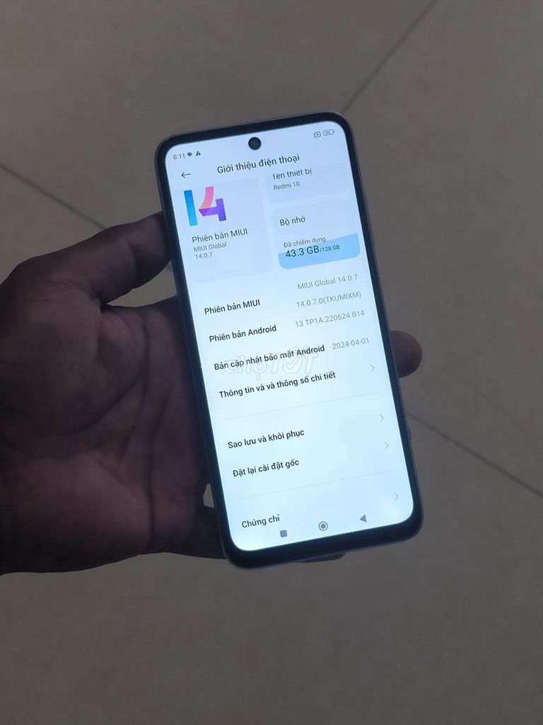 Xiaomi Redmi 10 6GB/128GB Trắng. Mua bán Điện thoại tại Quận Hai Bà Trưng Hà Nội được đăng bởi Quang Minh hình 1