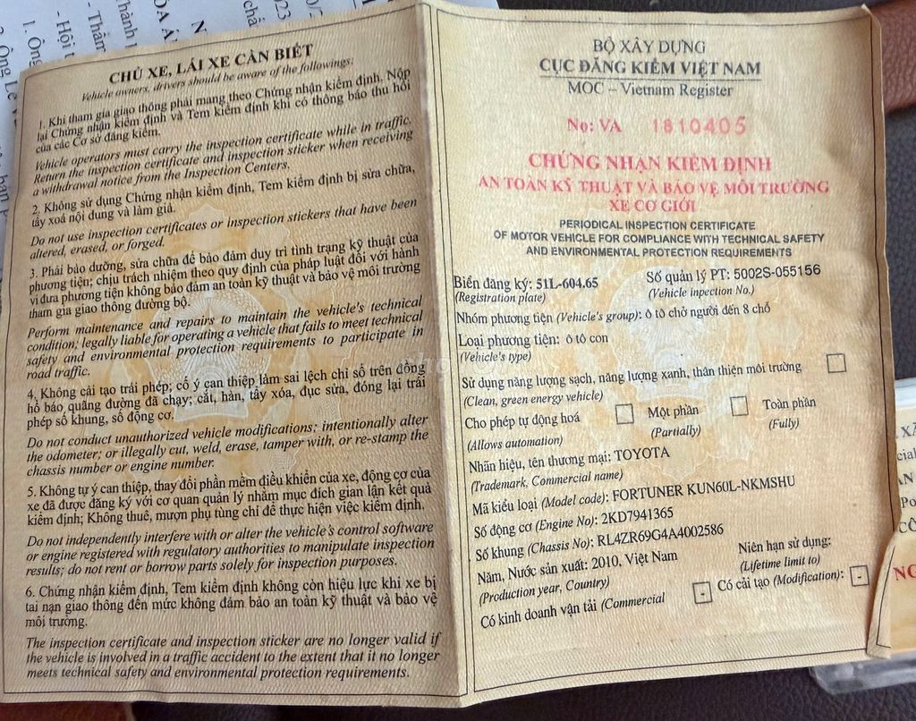 Toyota Fortuner 2010 2.G máy dầu số sàn. Mua bán Ô tô tại Quận 12 Tp Hồ Chí Minh được đăng bởi Duy Q12 hình 13
