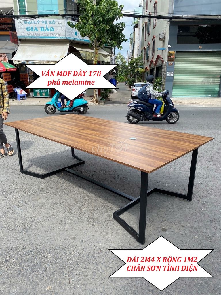 BÀN HỌP VĂN PHÒNG-BÀN LÀM VIỆC CHÂN SẮT V DÀI 2M4