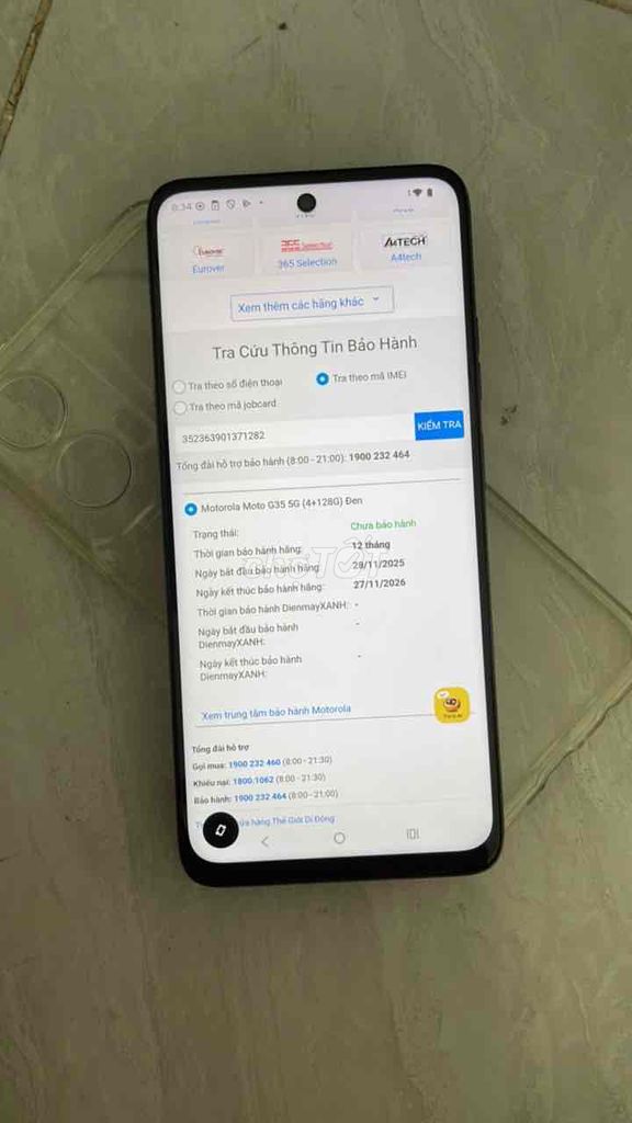 Motorola G35 5G Bảo hành 27.11.2026 TGDD toàn quốc. Mua bán Điện thoại tại Quận 8 Tp Hồ Chí Minh được đăng bởi Thanh Tâm Mobile hình 1