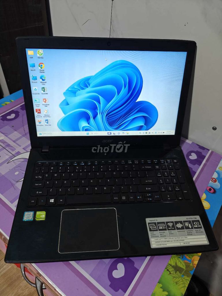 Acer E5-575G i7-7500U/8GG/256G/940MX/15.6" HD. Mua bán Laptop tại Quận 12 Tp Hồ Chí Minh được đăng bởi Cầm Đồ Thanh Lý hình 1