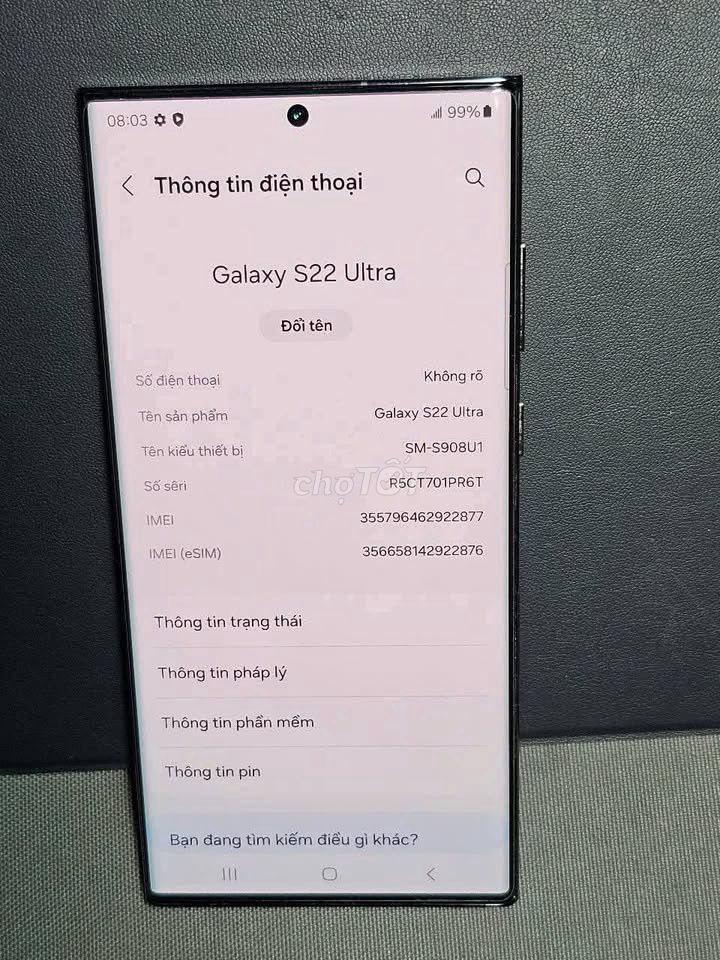 Sam sung S22 utra bản mỹ, 8-128g. Mua bán Điện thoại tại Thành phố Thuận An Bình Dương được đăng bởi TVH hình 1