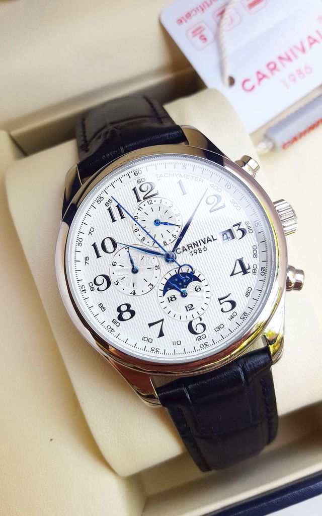 Đồng Hồ Carnival Nam 6 Kim Moon Phase Cơ Automatic. Mua bán Đồng hồ tại Thành phố Thủ Đức Tp Hồ Chí Minh được đăng bởi Hiếu Nguyễn hình 1