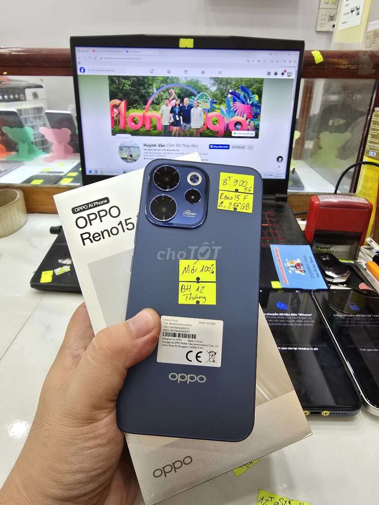 Oppo Reno15 F 5G 256GB Xanh Mới 100%. Mua bán Điện thoại tại Thành phố Long Xuyên An Giang được đăng bởi Facebook Cầm Đồ Thúy Vân hình 1