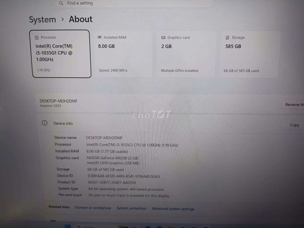 Dell Inspiron 5590 i5 Like New. Mua bán Laptop tại Quận 12 Tp Hồ Chí Minh được đăng bởi Đặng Tôn Nghị hình 1
