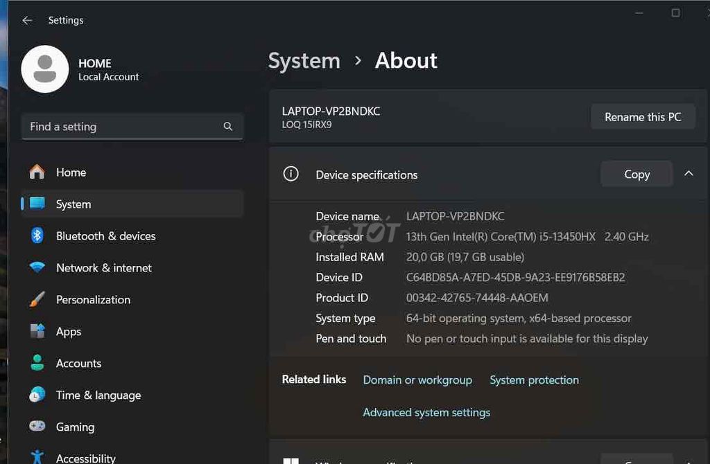Lenovo Ideapad Gaming i5 Mới mua. Mua bán Laptop tại Quận Bình Thạnh Tp Hồ Chí Minh được đăng bởi Vẹn hình 1