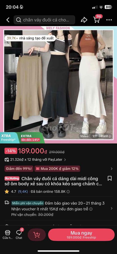 Chân váy đuôi cá dáng dài nữ. Mua bán Quần áo tại Quận 7 Tp Hồ Chí Minh được đăng bởi Huỳnh Trang hình 1