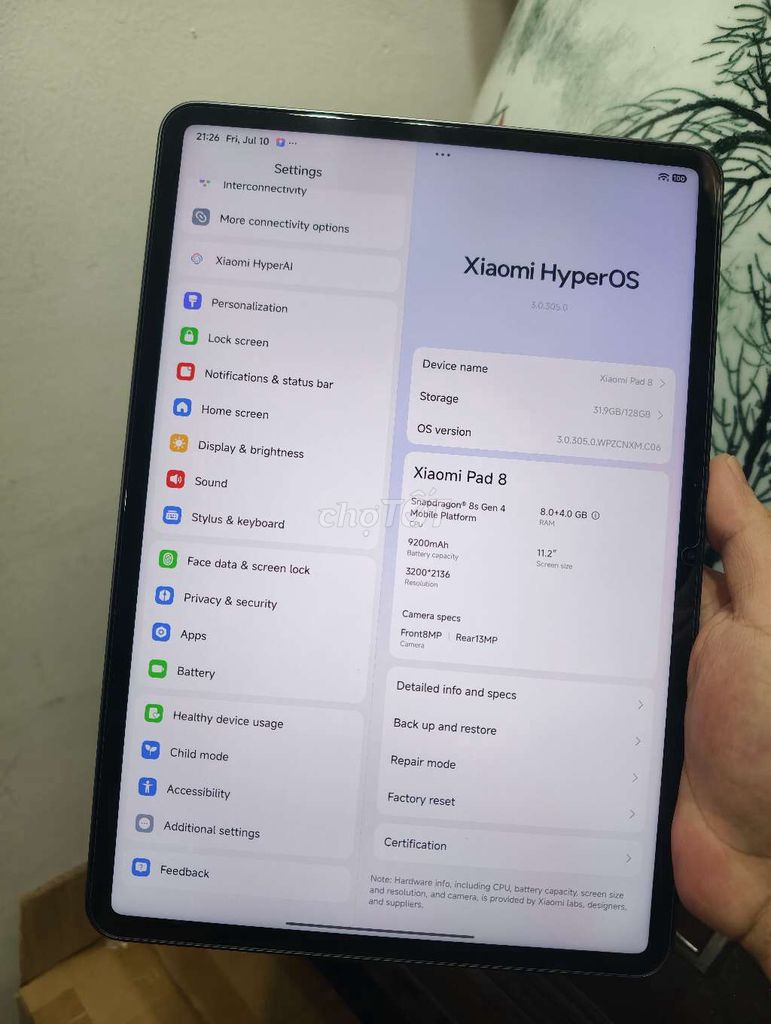 Xiaomi Pad 8 Snap 8s Gen 4 8GB/128GB Xám. Mua bán Máy tính bảng tại Quận Đống Đa Hà Nội được đăng bởi Dang  hình 1