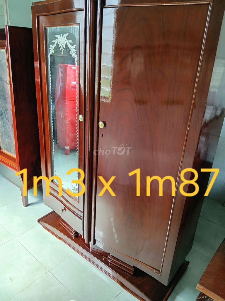 Tủ quần áo gỗ nâu 1m3x1m87. Mua bán Tủ, kệ gia đình tại Thành phố Bến Tre Bến Tre được đăng bởi Hung hình 1