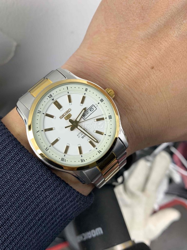 seiko5 size42 cơ tự động lộ máy chính hãng nhật ba