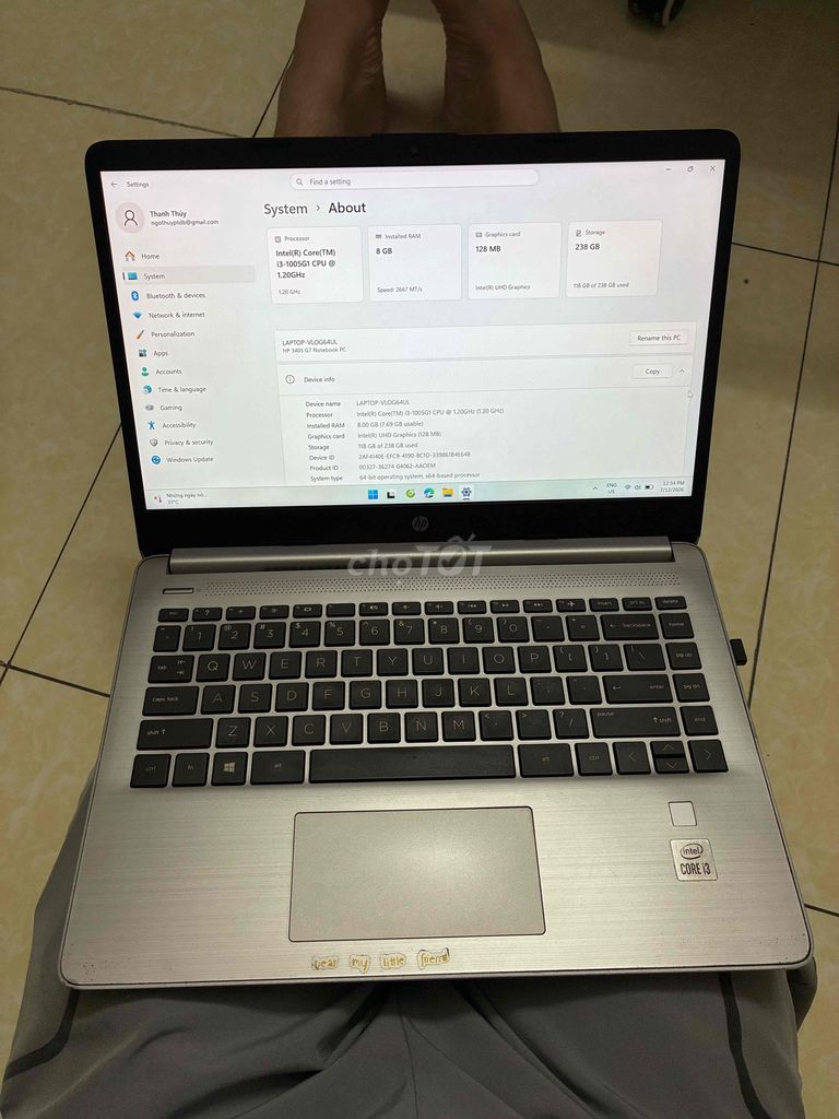 HP 340S G7 i3-1005G1 8GB/238GB Bạc Like New. Mua bán Laptop tại Quận Cầu Giấy Hà Nội được đăng bởi Đức Phạm hình 1