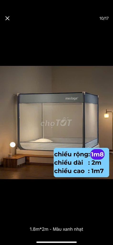 Mùng ngủ Medoga Xanh nhạt 1m8x2m Đã sử dụng. Mua bán Nội thất, đồ gia dụng khác tại Quận 7 Tp Hồ Chí Minh được đăng bởi Kiet Tran hình 1