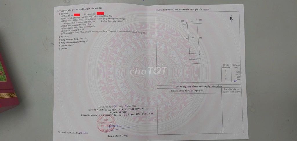 Bán đất Long Thành 900 triệu/nền tặng nhà thuê 12tr/tháng - Sổ hồng