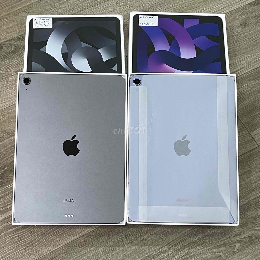 iPad Air 5 64G Wifi 99.99% Fulbox Purple + Grey