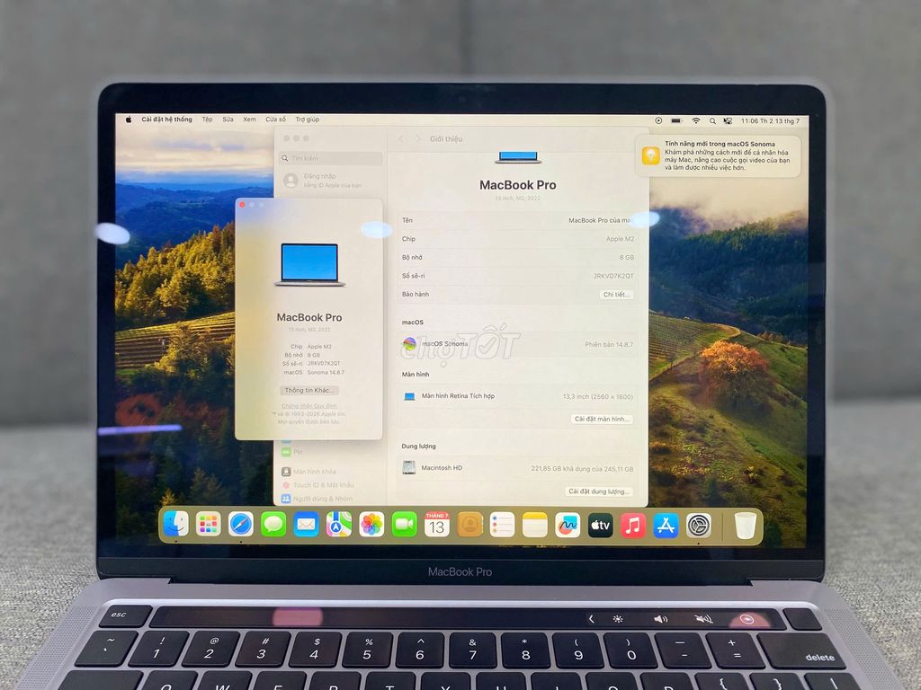 MacBook Pro 13inch 2022 Chip M2 8GB/256GB. Mua bán Laptop tại Quận 10 Tp Hồ Chí Minh được đăng bởi Lapvn hình 1