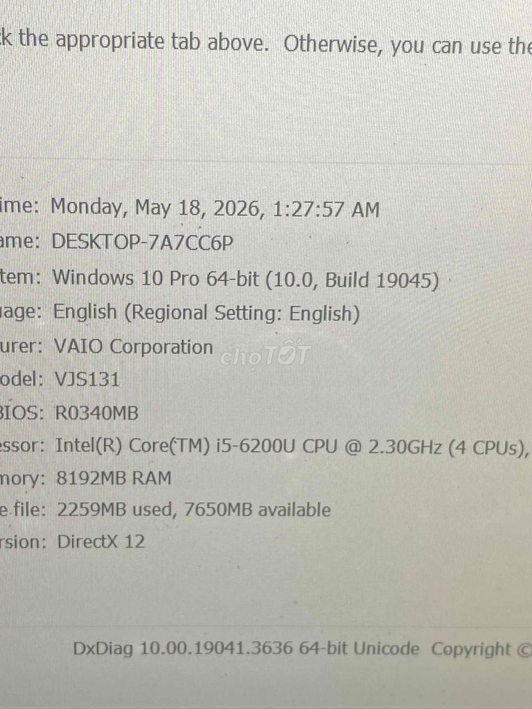 Sony VAIO VJS131 i5-6200U 8GB/256GB. Mua bán Laptop tại Thành phố Long Xuyên An Giang được đăng bởi CỬA HÀNG HỮU TÀI AN GIANG CÓ THU LẠI MÁY TÍNH CŨ hình 1
