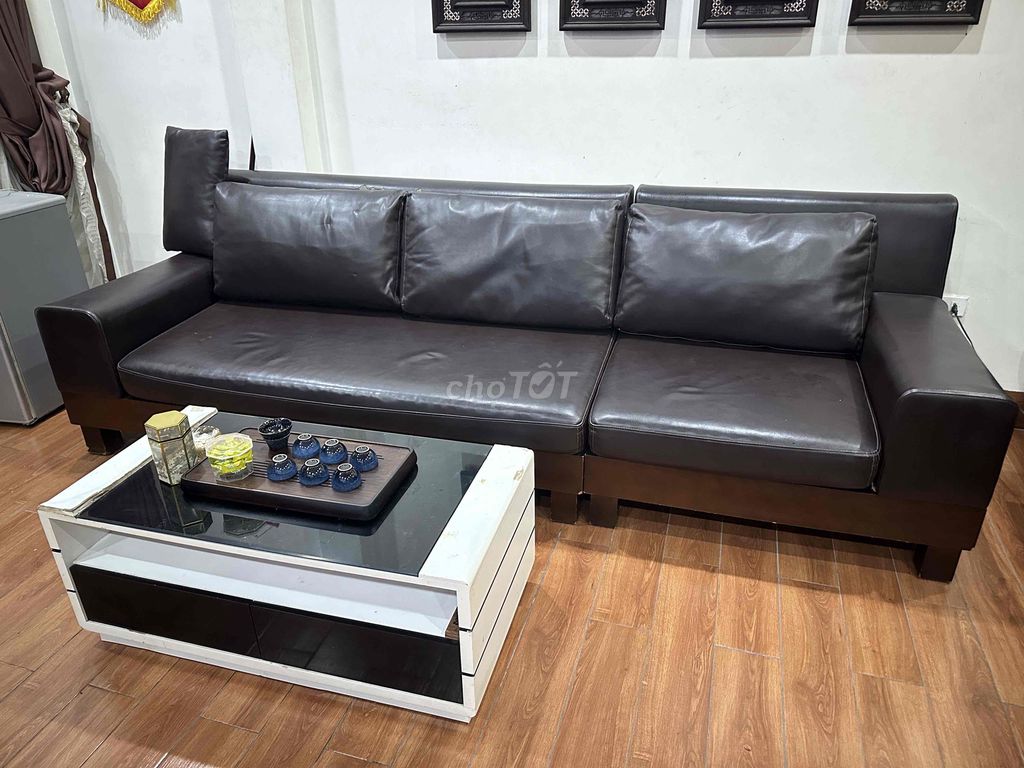 Bộ Ghế sofa da màu Nâu tại Mỹ Đình. Mua bán Bàn ghế tại Quận Nam Từ Liêm Hà Nội được đăng bởi ngô đức thiện hình 1