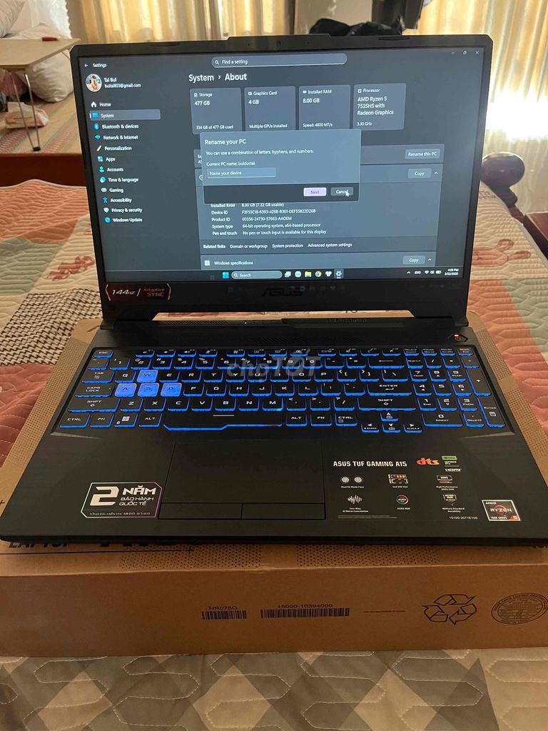 Laptop Asus Tuf a15. Mua bán Laptop tại Thành phố Biên Hòa Đồng Nai được đăng bởi tien hình 1