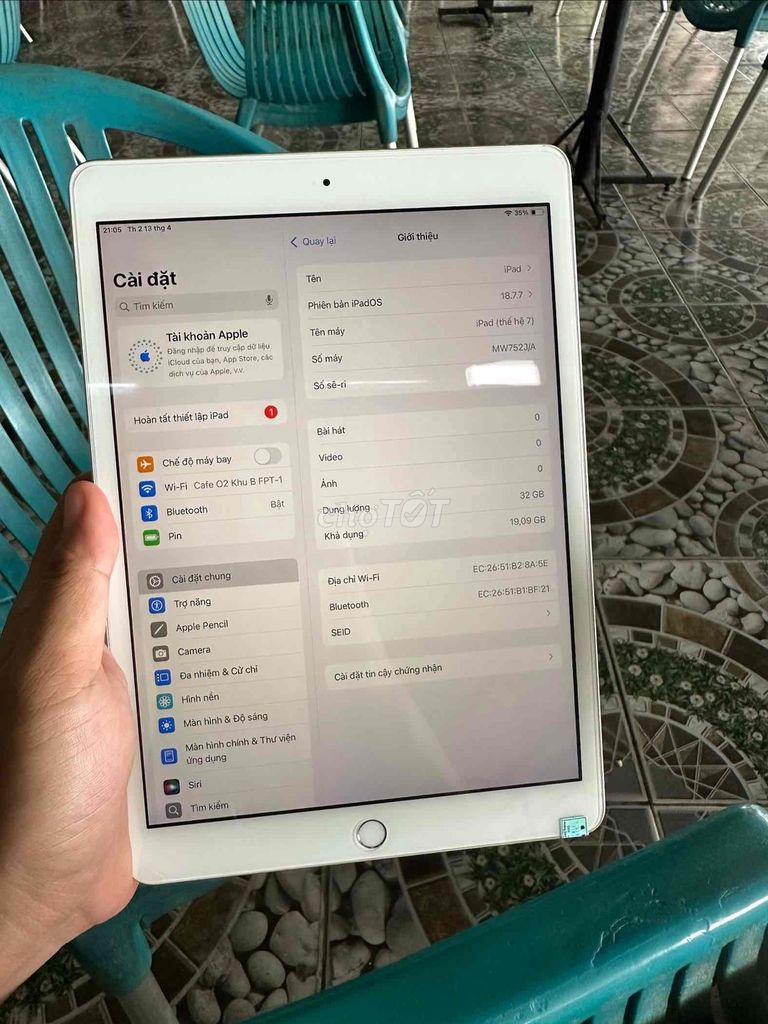 Apple iPad Gen 7 10.2 inch 32GB Zin Đẹp. Mua bán Máy tính bảng tại Thành phố Long Xuyên An Giang được đăng bởi Hiếu  hình 1
