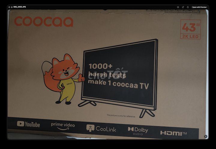 Tivi Coocaa 43 inch 2K LED 99% mới. Mua bán Tivi, Âm thanh tại Quận Gò Vấp Tp Hồ Chí Minh được đăng bởi Duong Tan hình 1