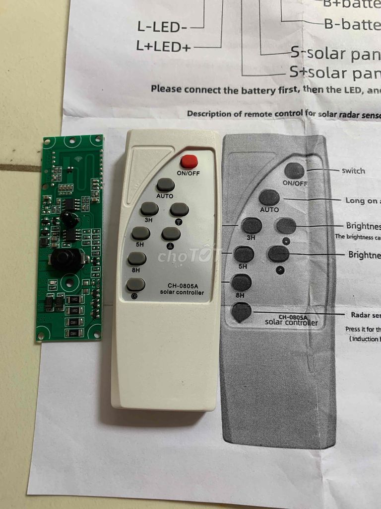 remot và mạch đèn năng lượng