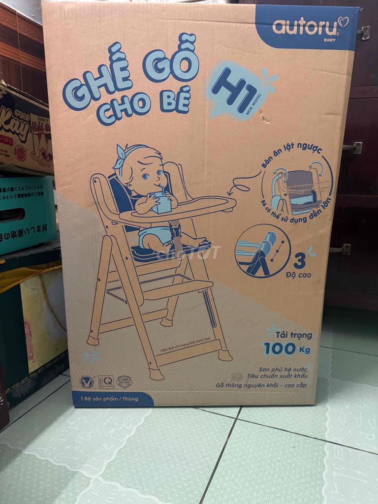 Ghế ăn dặm Autoru Gỗ tự nhiên. Mua bán Mẹ và bé tại Quận Thanh Khê Đà Nẵng được đăng bởi Thủy hình 1