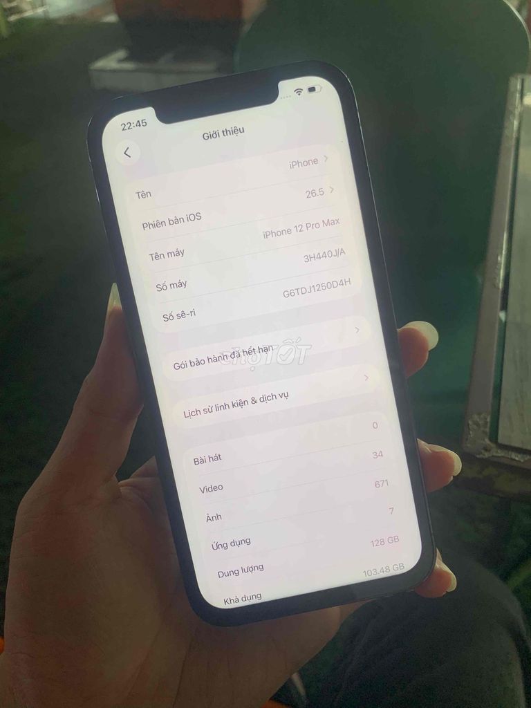 Apple iPhone 12 Pro Max 128GB Quốc tế. Mua bán Điện thoại tại Quận Ninh Kiều Cần Thơ được đăng bởi Gọi Số Trên Ảnh hình 1